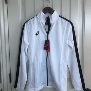ASICS white full zip work out jacket